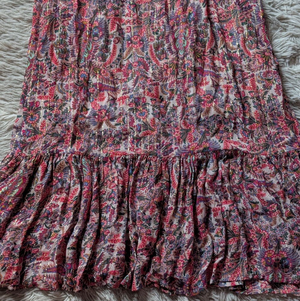 Natural Life Pink Paisley Metallic Sleeveless Dress - Picture 3 of 13